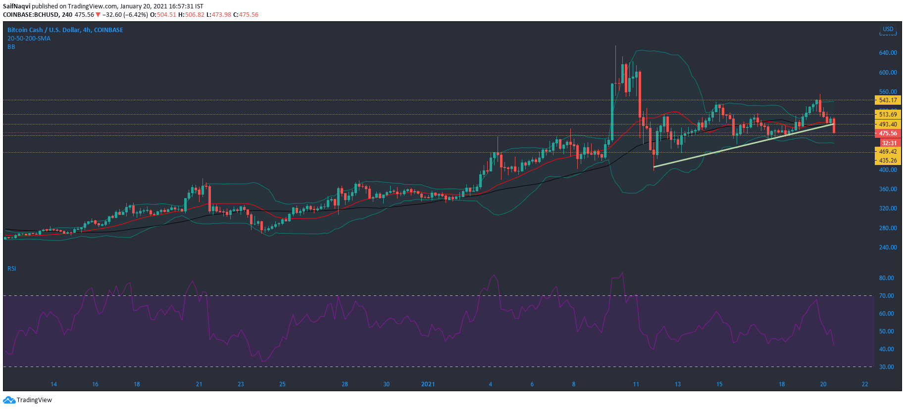 Análisis de precios de Bitcoin Cash, Synthetix, Ontology: 20 de enero