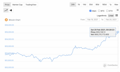 Toro que sigue subiendo: Bitcoin supera los $ 55,000