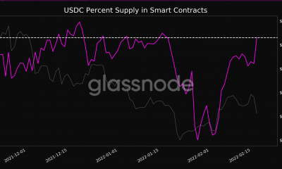 USDC escala nuevo máximo mensual en términos de oferta en contratos inteligentes gracias a...