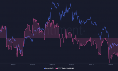 BNB ve menos pérdidas que Bitcoin y Ether con transacciones de ballenas...