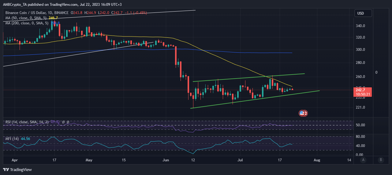 Acción del precio de BNB