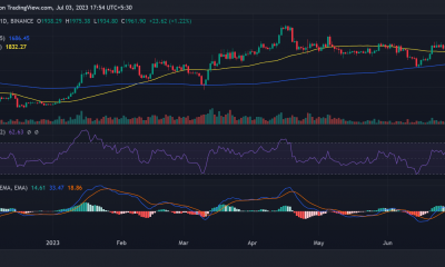 Movimiento del precio del marco de tiempo diario de Ethereum