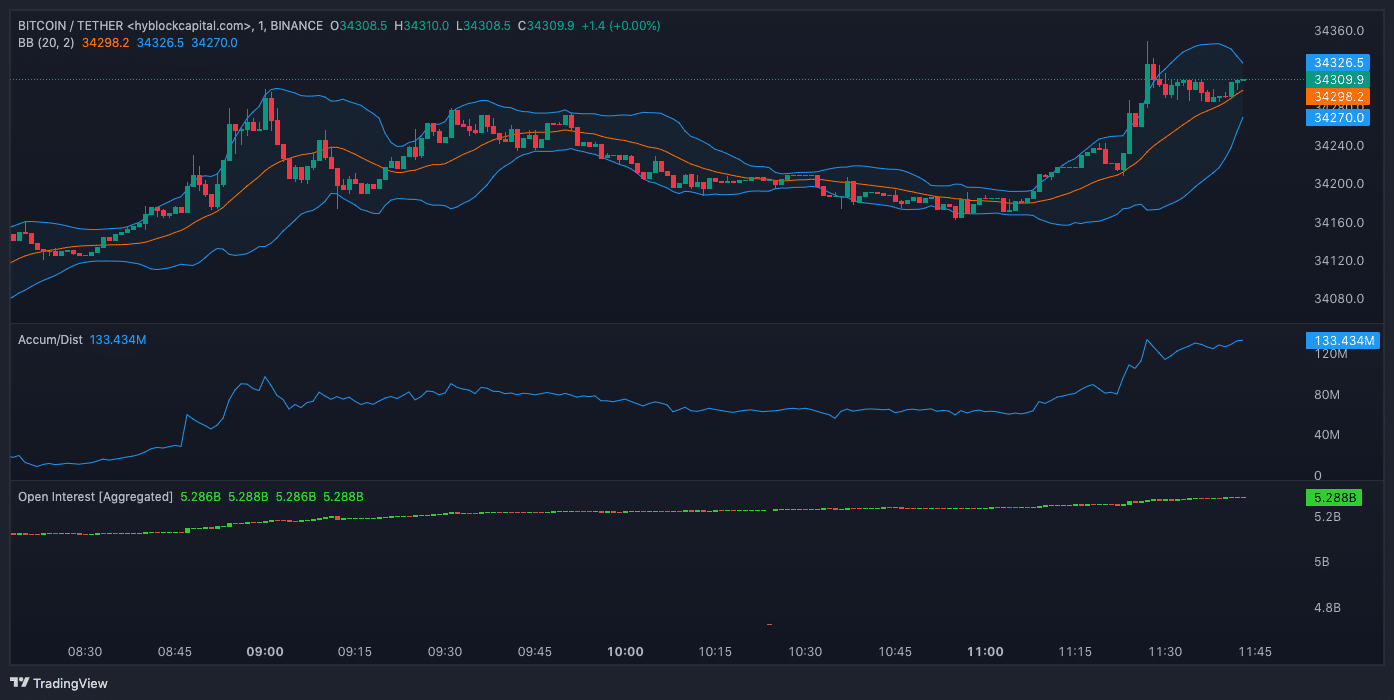 Interés abierto de Bitcoin y acción del precio