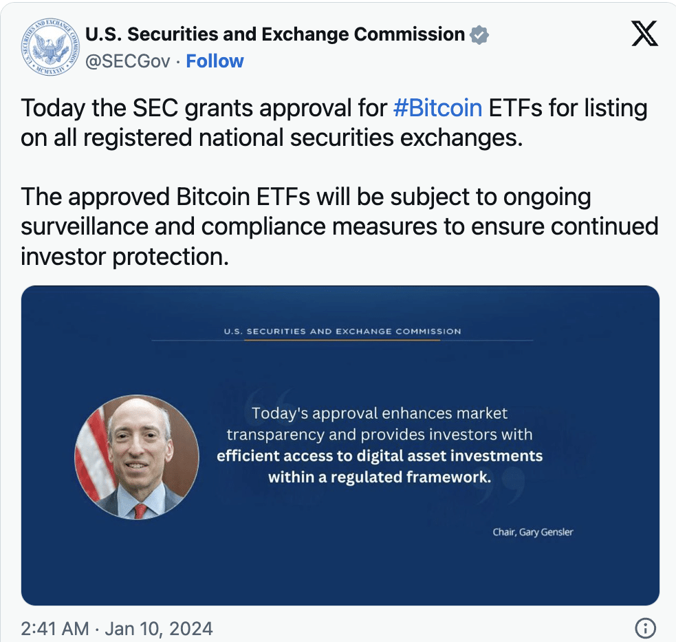 ¡NO!  La SEC niega haber aprobado el ETF spot de Bitcoin