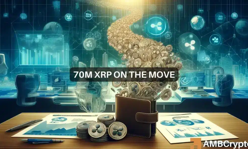 Observación de ballenas XRP: ¿mover 70 millones de tokens ayudará a que la altcoin alcance $1?