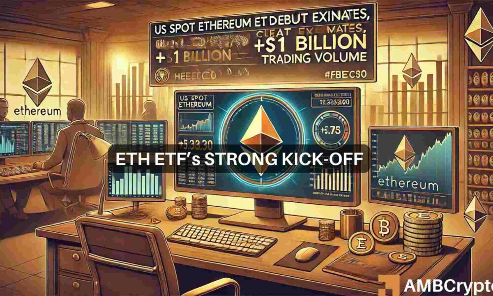 El día 1 del ETF de Ethereum supera la estimación del «20% de BTC»: ¿qué sigue?