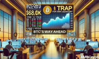 La corrida alcista de Bitcoin hacia los $68.000: ¿Una trampa por $30 millones en liquidación?