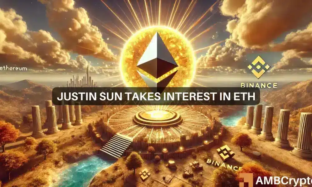 Justin Sun compra Ethereum por valor de $45 millones de Binance: ¿Cuál es su plan?