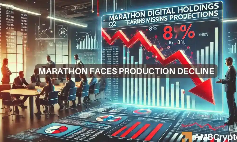 La empresa minera de Bitcoin Marathon Digital no alcanza las proyecciones del segundo trimestre y sus acciones caen un 8%