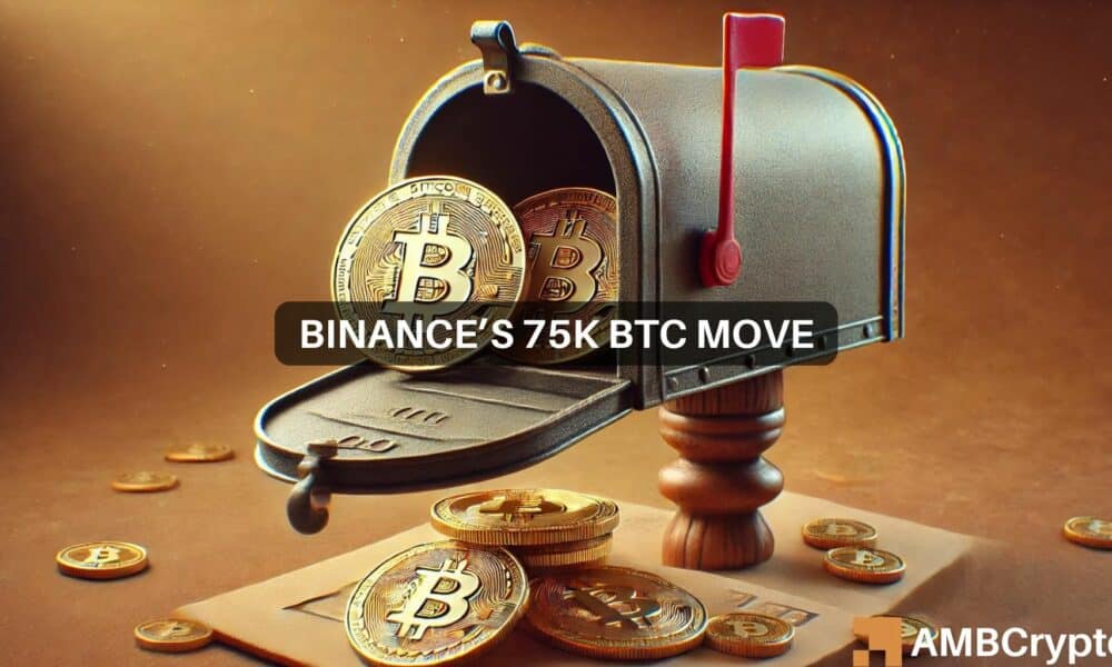 Bitcoin: Binance mueve 75,177 BTC: ¿se avecina una venta masiva?