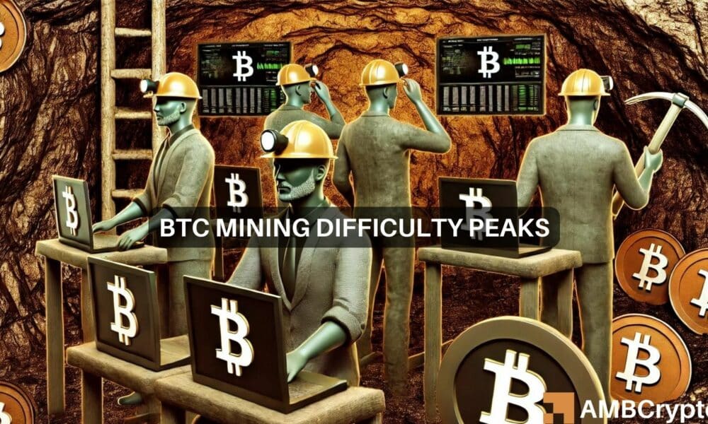 La dificultad de la minería de Bitcoin alcanza un nivel récord: ¿cómo afectará a BTC?