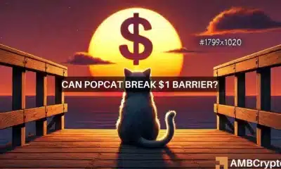 POPCAT apunta a 1 dólar, pero su próximo movimiento depende de Bitcoin. ¿Por qué?