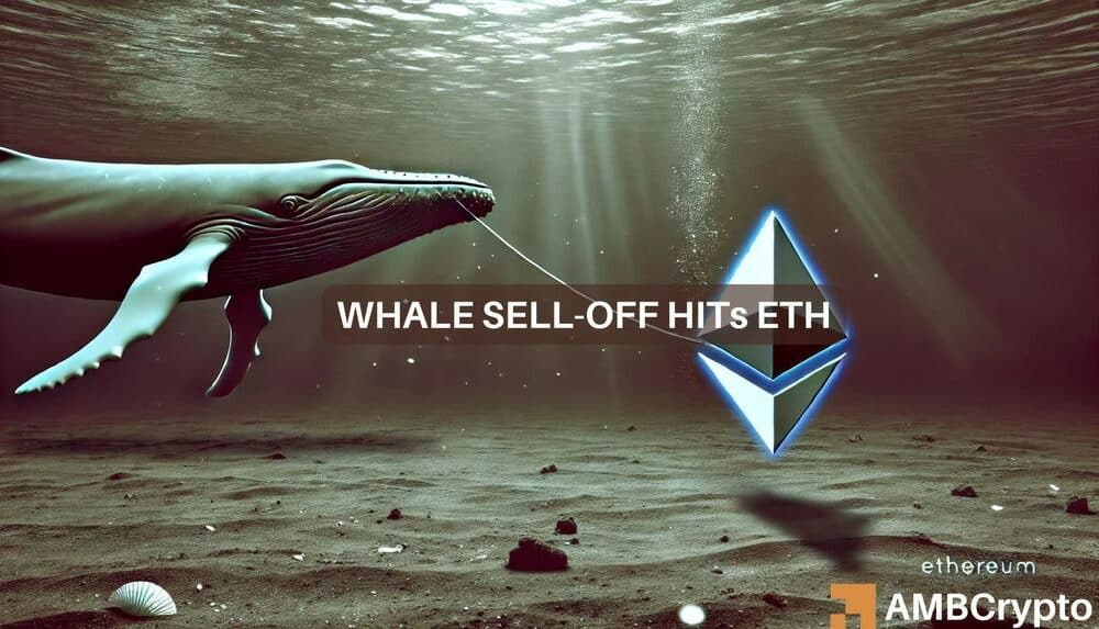 Ethereum enfrenta presión a la baja mientras la ballena arroja $12 millones de ETH