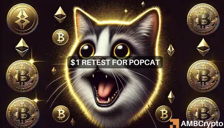 Popcat cae un 17% desde ATH, apunta a una nueva prueba de $ 1: ¿tendrá éxito?