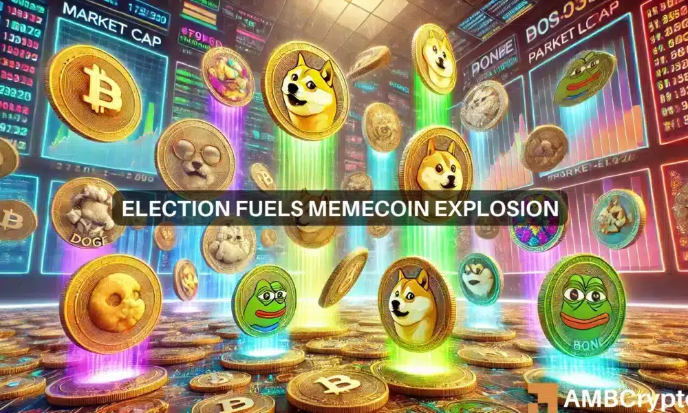 Las memecoins alcanzaron una capitalización de mercado de 116 mil millones de dólares después de las elecciones: ¿Están DOGE y SHIB detrás del repunte?