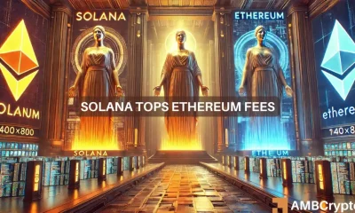 Solana supera a Ethereum en actividad de tarifas, pero Ethereum sigue en la cima en...