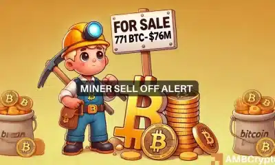 La venta masiva de la minería de Bitcoin genera preocupación: ¡771 BTC vendidos en 24 horas!