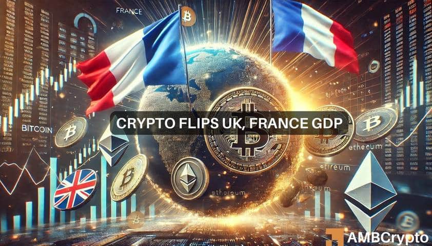 La capitalización del mercado criptográfico supera el PIB de Francia y el Reino Unido; a continuación, India y Japón