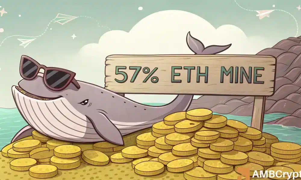 Las ballenas Ethereum ahora poseen el 57% del suministro: ¿Impacto en ETH?