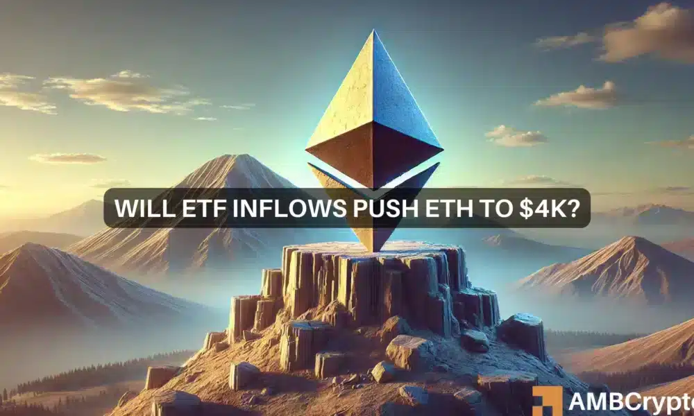 Los ETF de Ethereum se disparan a 428 millones de dólares en entradas: ¿ETH está un paso más cerca de los 4.000 dólares ahora?