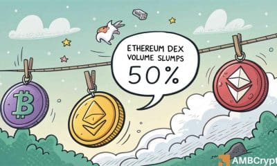 El volumen de Ethereum Dex se desploma del 50%: ¿son las plataformas de negociación más baratas el futuro?