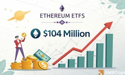 Las entradas ETF de Ethereum acaban de disparar $ 104 MLN: ¿Wall Street está preparado para el despegue?