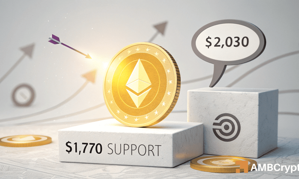 Ethereum mantiene una empresa por encima de $ 1,770: ¿pueden los toros pasar a $ 2,030 a continuación?
