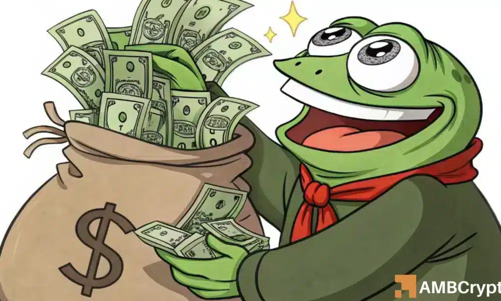 Pepe lidera el 9% de la oleada, $ 1B+ en volumen: ¿pueden continuar las ganancias?