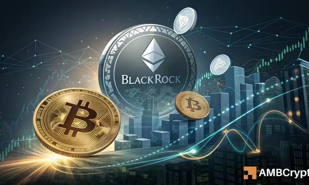 Blackrock compra $ 357 MLN en BTC, ETH en medio de un sentimiento de ballena cambiante