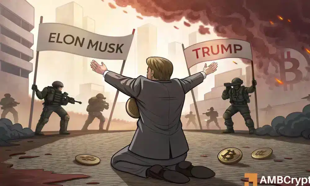 $ 1B Liquidación de sangre: ¿Puede Bitcoin tener $ 100k en medio de un drama de almizcle -trump?