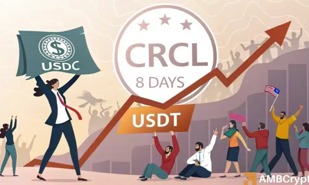 El stock de CRCL salta 8x en 12 días, pero ¿puede el USDC alcanzar el USDT?